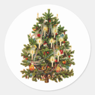ENVELOPE SEAL STICKER : VINTAGE CHRISTMAS TREE