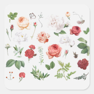 ENVELOPE SEAL STICKER : VINTAGE FLOWERS