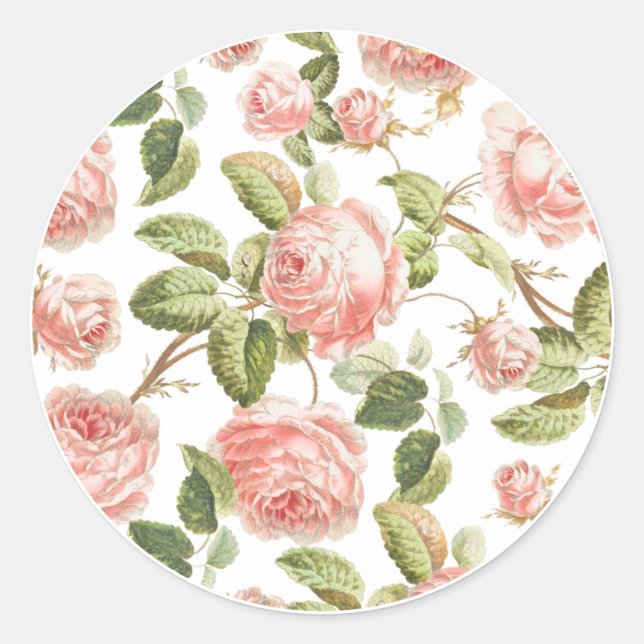 ENVELOPE SEAL STICKER  : VINTAGE ROSES (Front)