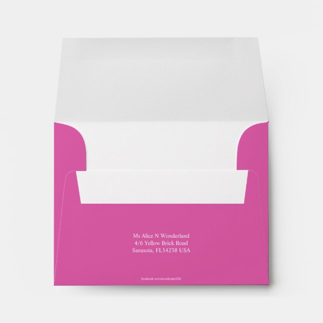 Envelope Size A2 Pink Return Address (Back (Bottom))