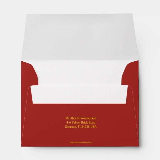 Envelope Size A6 Indian Red Return Address (Back (Bottom))
