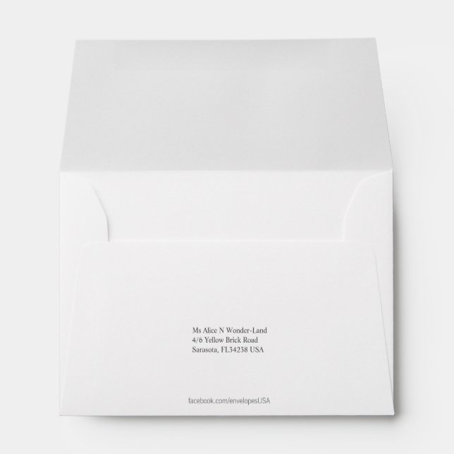 Envelope Size A6 White Return Address (Back (Bottom))