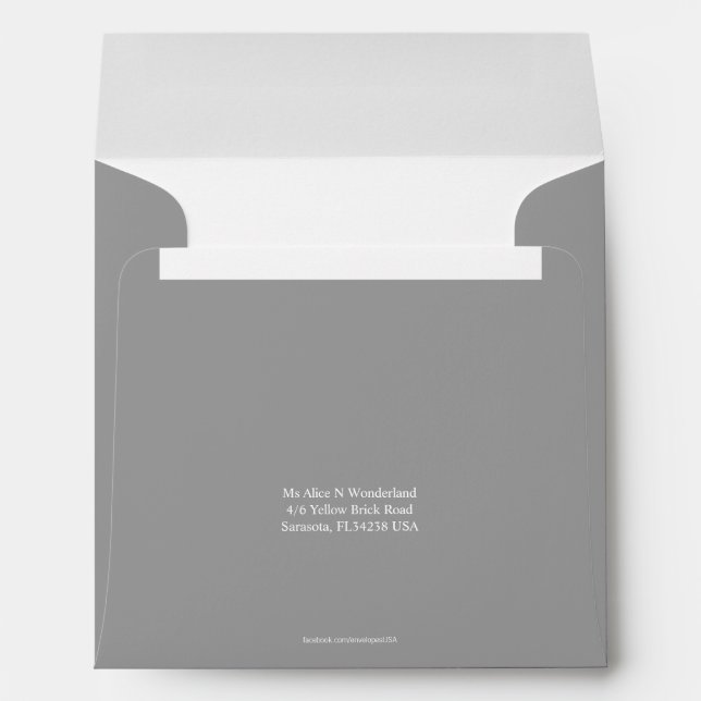 Envelope Square Dark Grey Return Address (Back (Bottom))