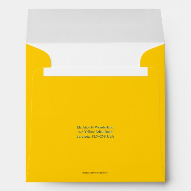 Envelope Square Mellow Yellow Return Address (Back (Bottom))