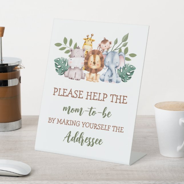 Envelope Station Sign Baby Shower Boy Jungle (In SItu)