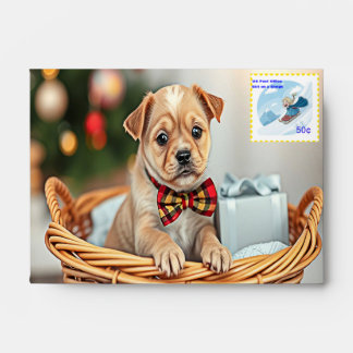 Envelope with a postage stamp