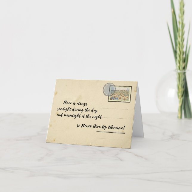 Envelope with  Unique Words to Ukraine Greeting Holiday Card (Front)