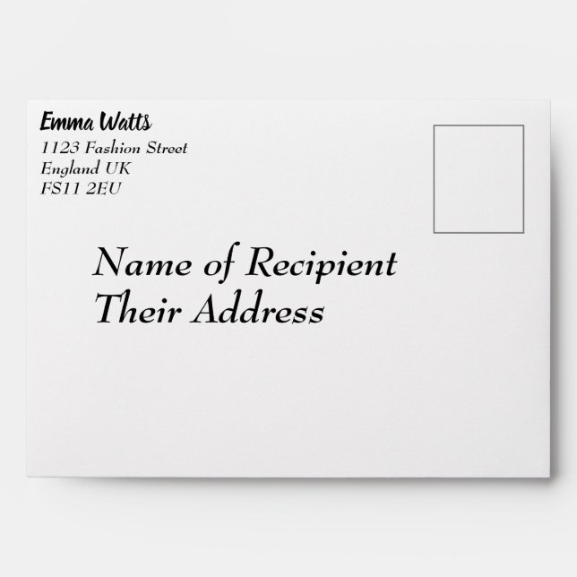 Envelopes - Black and White Signature Design (Front)