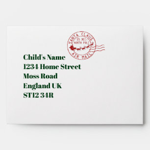 Envelopes - Child's Name & Address White Snowflake