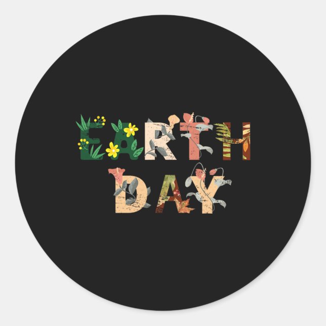 Environment Earth Day  Classic Round Sticker (Front)