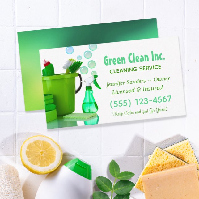  Environment Friendly Green Cleaning Supplies  Business Card (Creator Uploaded)