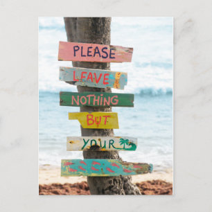 Environment Leave only Footsteps Barbados Postcard