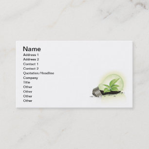 Environment Lightbulb greens plants soil causes en Business Card