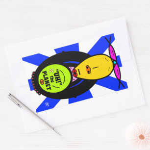 Environment Monkey Weird Funny Cartoon Mascot Rectangular Sticker