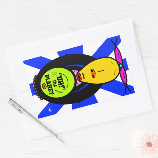 Environment Monkey Weird Funny Cartoon Mascot Rectangular Sticker (Envelope)