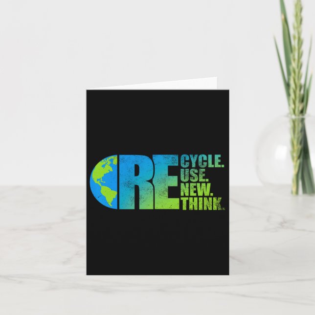 Environmental Activism Recycle Reuse Renew Rethink Card (Front)