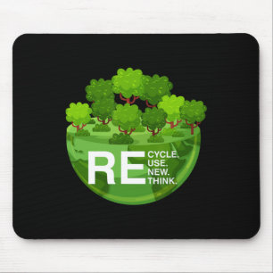 Environmental Activism Recycle Reuse Renew Rethink Mouse Pad