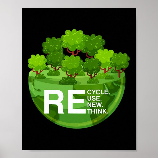 Environmental Activism Recycle Reuse Renew Rethink Poster (Front)