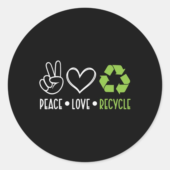 Environmental Activist Recycle Symbol Renew Recycl Classic Round Sticker (Front)