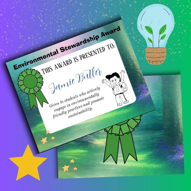 environmental award school certificate reward (environmental award)