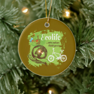 Environmental Awareness Design for Nature Lovers Ceramic Ornament