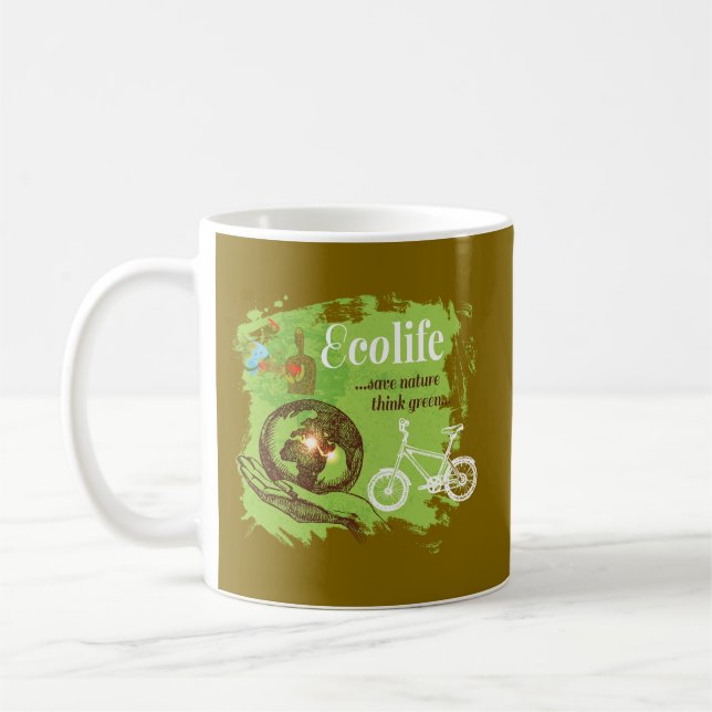 Environmental Awareness Design for Nature Lovers  Coffee Mug (Left)