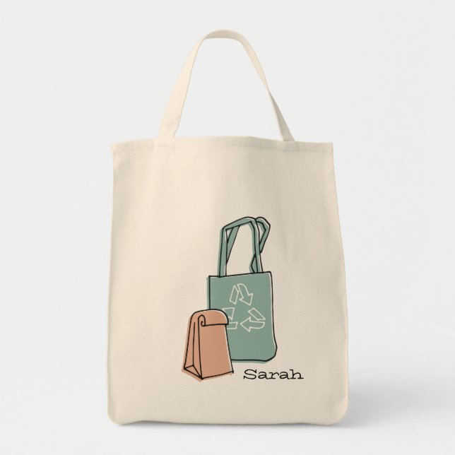 Environmental awareness large shopping Tote Bag (Front)