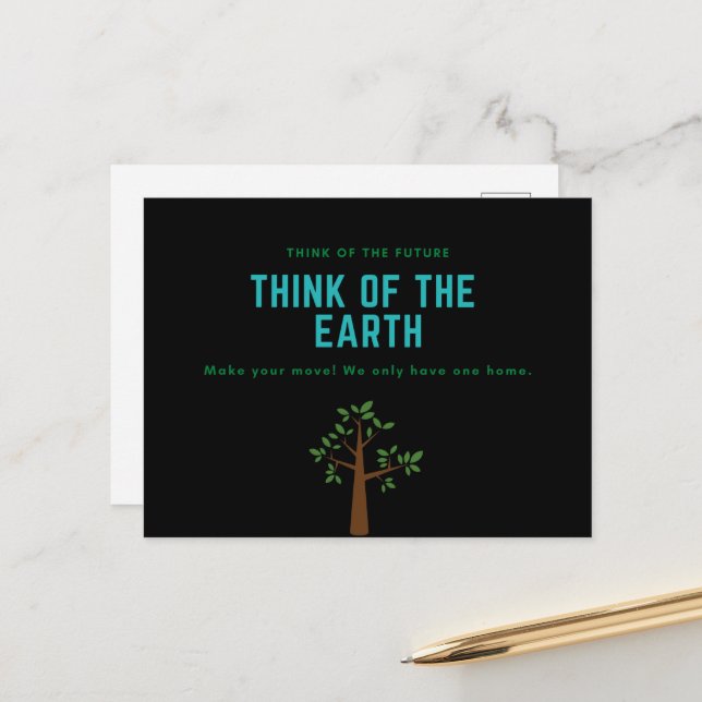 Environmental awareness stop climate change holiday postcard (Front/Back In Situ)