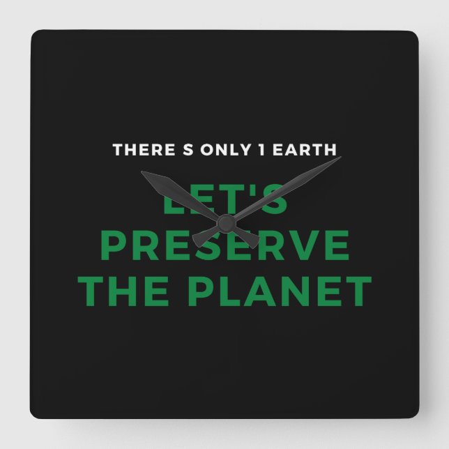 Environmental awareness stop climate change square wall clock (Front)