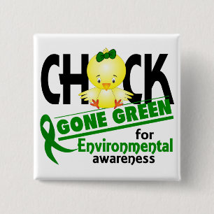 Environmental Chick Gone Green 2 15 Cm Square Badge