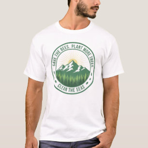 Environmental Conservation Retro Mountain Graphic T-Shirt