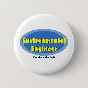 Environmental Engineer Blue Oval 6 Cm Round Badge
