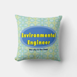 Environmental Engineer Blue Oval Cushion