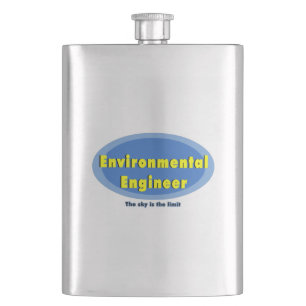 Environmental Engineer Blue Oval Hip Flask