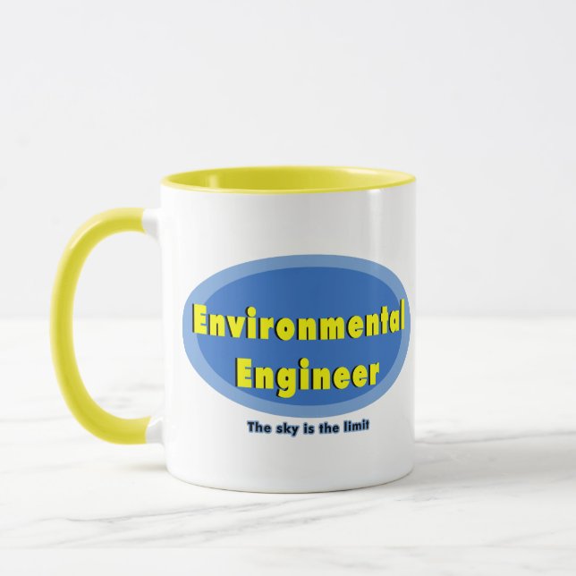 Environmental Engineer Blue Oval Mug (Left)