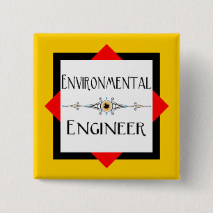 Environmental Engineer Decorative Line 15 Cm Square Badge