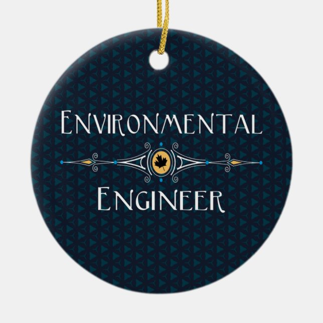 Environmental Engineer Decorative Line Ceramic Ornament (Front)