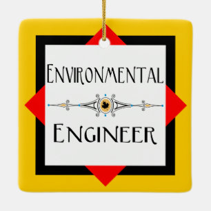 Environmental Engineer Decorative Line Ceramic Ornament