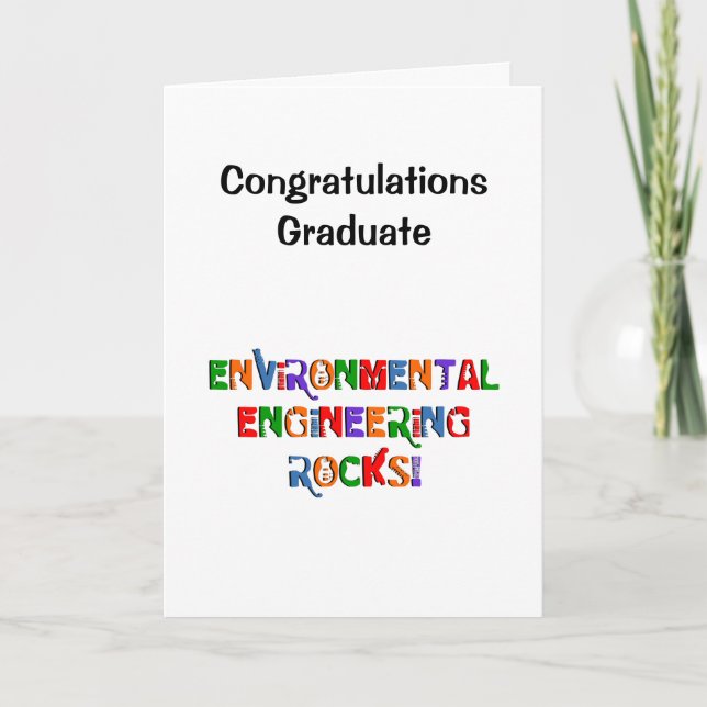 Environmental Engineering Rocks Graduation Card (Front)
