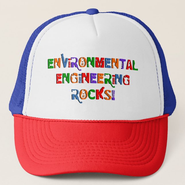 Environmental Engineering Rocks Text Trucker Hat (Front)