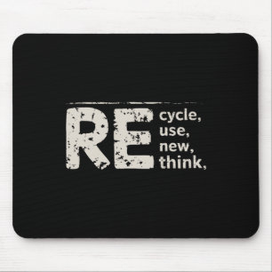 Environmental Gifts Black Re Cycle Use New Think Mouse Pad
