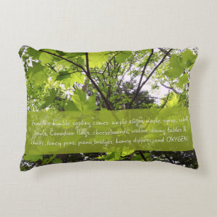 Environmental Message Maple Sapling Accent Pillow