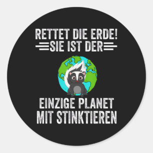 Environmental Protection Astronaut Skunks Classic Round Sticker