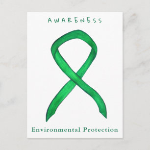 Environmental Protection Awareness Ribbon Art Card