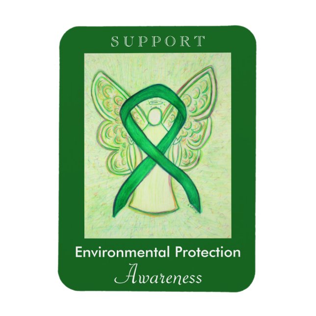 Environmental Protection Awareness Ribbon Magnet (Vertical)