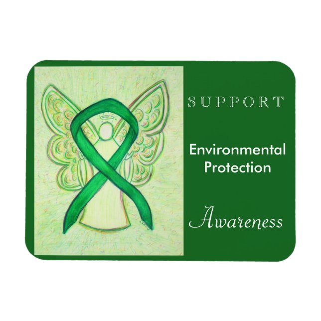 Environmental Protection Awareness Ribbon Magnet (Horizontal)