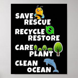 Environmental Protection, Climate, Nature, Recycli Poster