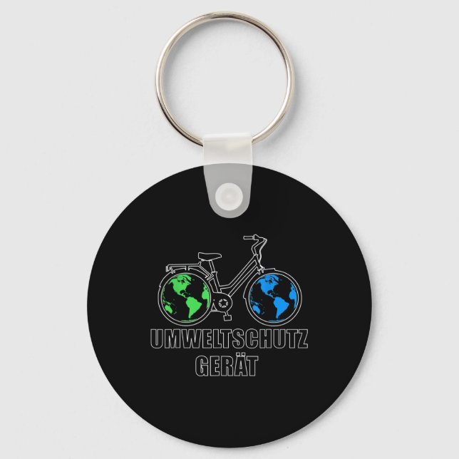 Environmental Protection Device, Funny Bicycle Gif Key Ring (Front)