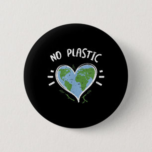 Environmental Protection_ No Plastic - Earth Day 6 Cm Round Badge