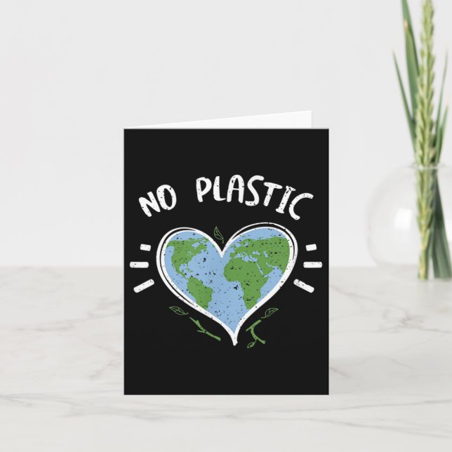Environmental Protection_ No Plastic - Earth Day  Card (Front)